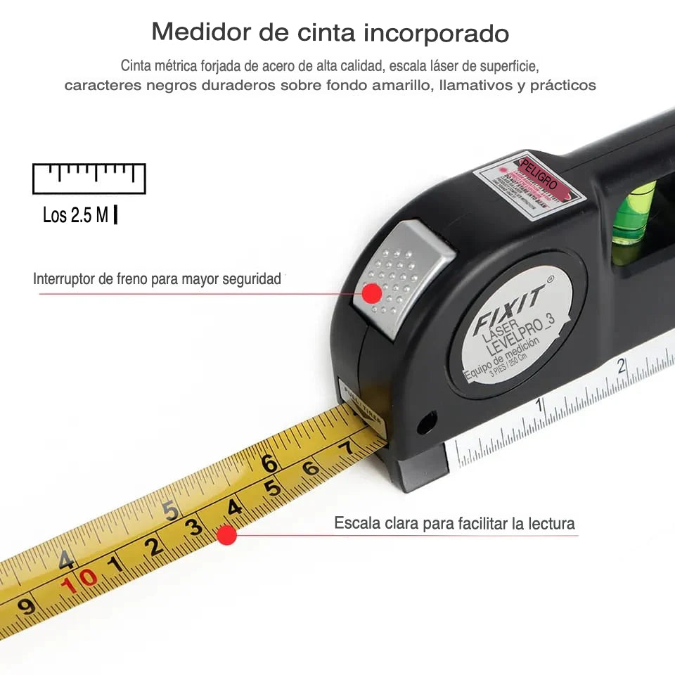 📏 Metro y Nivel Láser Multifuncional – ✨ Todo en Uno para Medidas Exactas ✅